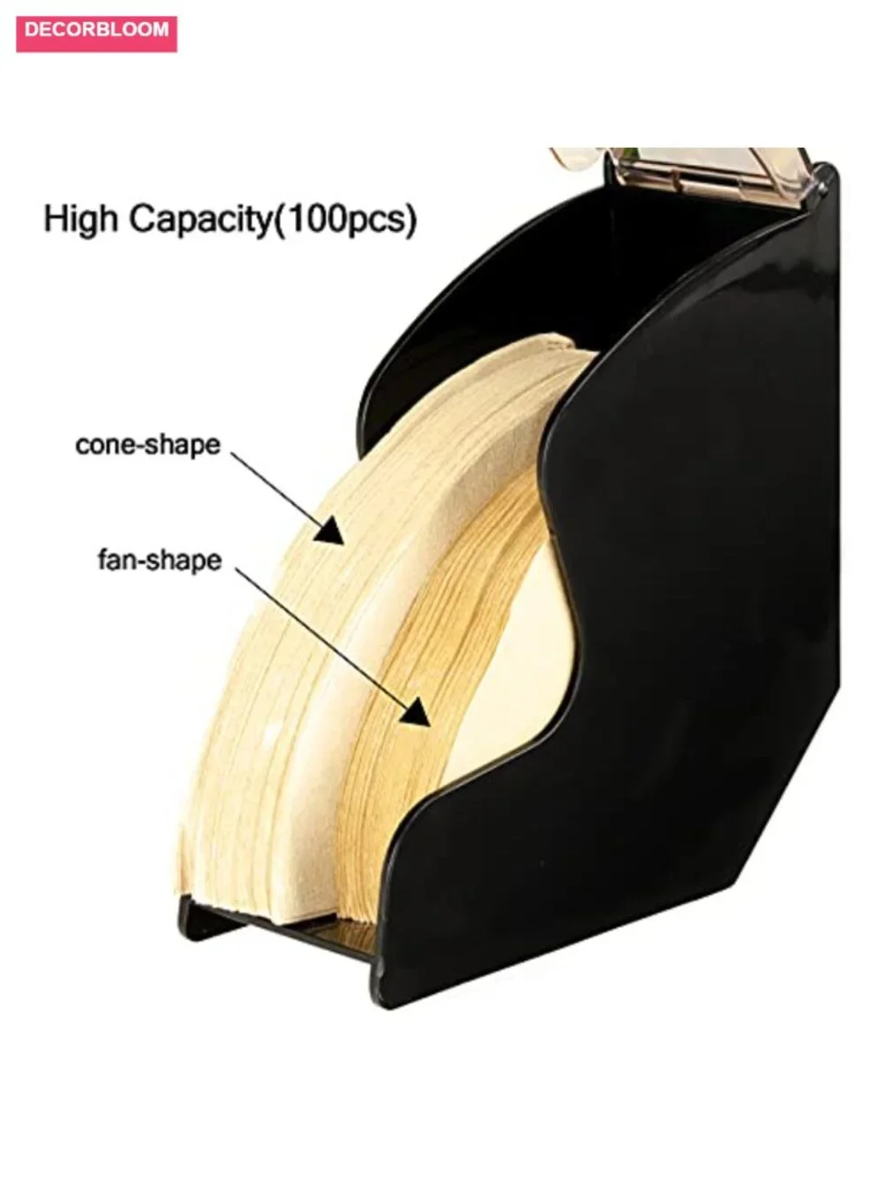 Coffee Filter Holder Dustproof Storage Box for 100 Filters